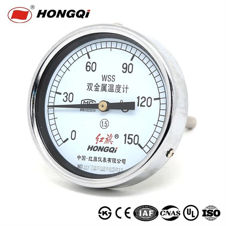 4 Inch Bimetal Thermometer 0-120°C With Center Back Connection