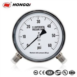Đồng hồ đo chênh lệch áp suất bằng thép không gỉ 150mm M20 * 1.5, G1 / 2 '', 1/2 '' NPT ± 2.5% Độ chính xác