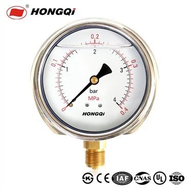 Máy đo áp suất chân không chứa đầy dầu silicon / Glycerine có mặt bích